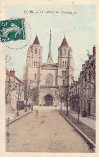 Ancienne carte postale de la cathédrale Saint-Bénigne de Dijon